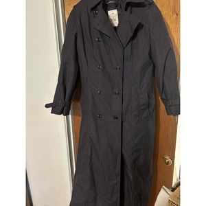 Women's Military Defense Logistics 16  16L Tall Blue Trench coat Zip Liner USAF